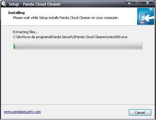 Panda Cloud Cleaner extracting